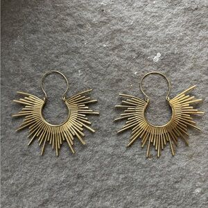 Gold Sunburst Earrings